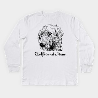 Wolfhound Mum Design Kids Long Sleeve T-Shirt